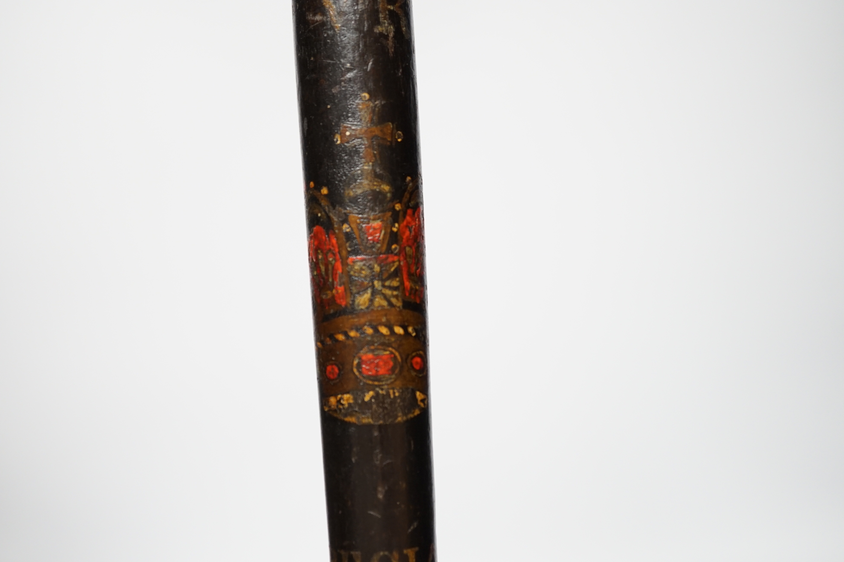 A Special Constabulary 1848 painted and dated wooden truncheon, 45.5cm long